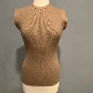 Brunello Cucinelli Cashmere Sparkle Sleeveless Sweater Size XL Fit Like a Medium
